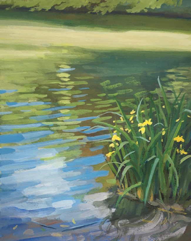 Tänikonerweiher – Gouache on Paper, 25x30cm, 2020