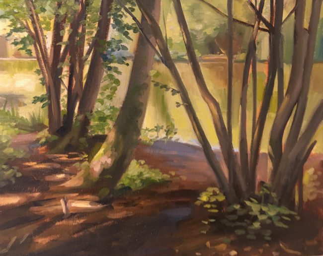 Husemer See – Oil on Panel, 30x25cm, 2020