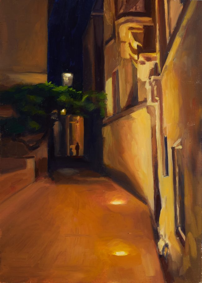 Sarlat 1am – Oil on Panel, 25x18cm, 2020