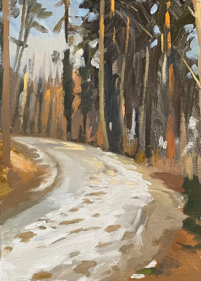 Waldweg – Oil on Panel, 30×21.5cm, 2021