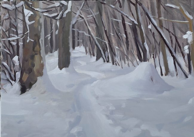 Zürichberg – Oil on Panel, 30×21.5cm, 2021