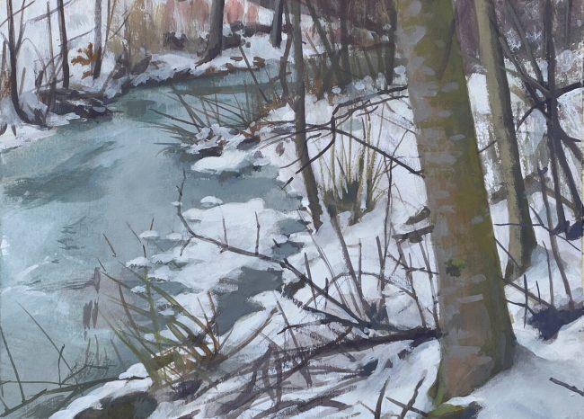 Taneggerbach – Gouache on Paper, 23x17cm, 2021