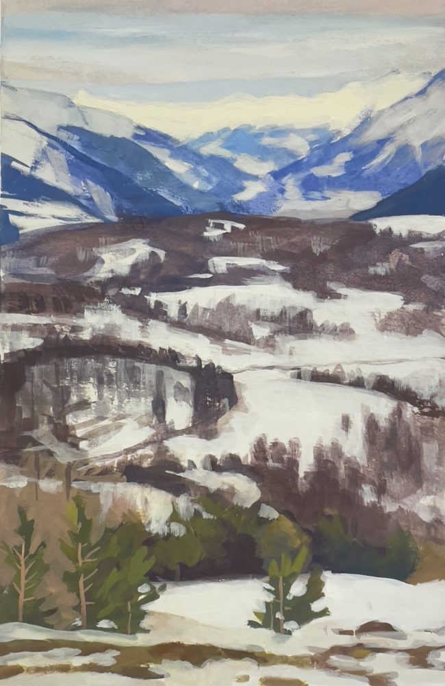 View from the Moosalp – Gouache on Paper, 30x21cm, 2021