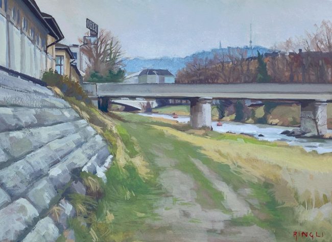 Gessnerallee – Gouache on Paper, 30x22cm, 2021