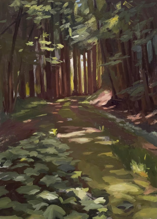 Im Wald bei Tuttwil – Oil on Panel, 21.5x30cm, 2021