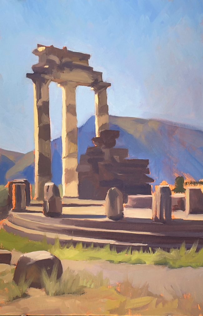 Tholos Athenas Pronaias – Oil on Panel, 21.5x30cm, 2021