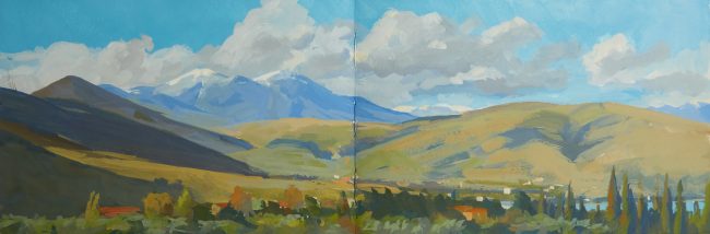 Prophetis Elias – Gouache on Paper, 40x15cm, 2022