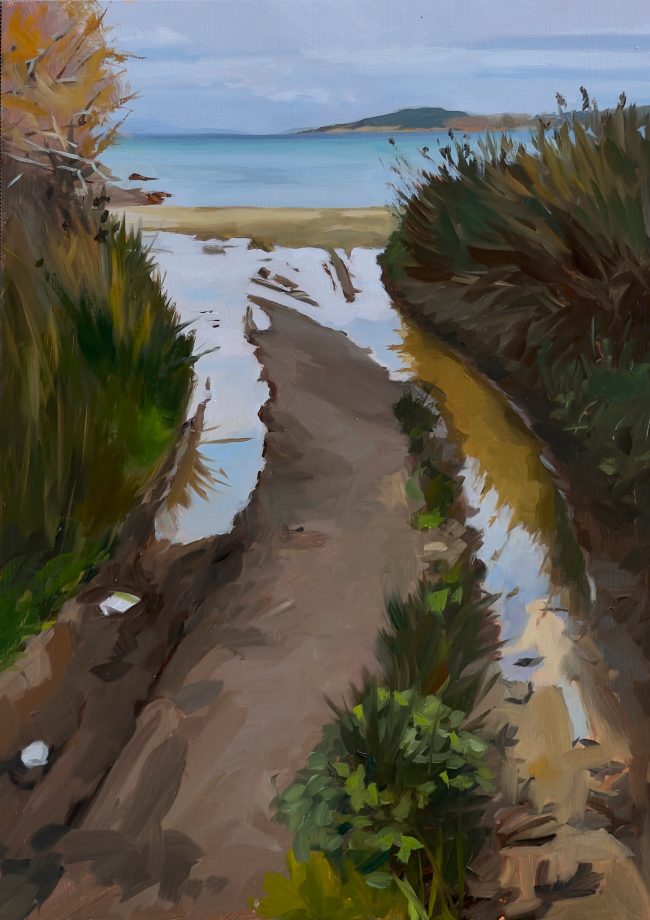 Soggy Path – Oil on Panel, 21.5x30cm, 2022