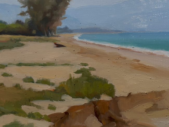 Petalidi Beach – Oil on Panel, 25x18cm, 2022