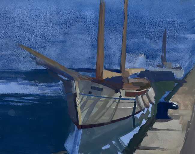 Port Vell – Gouache on Paper, 31x25cm, 2022