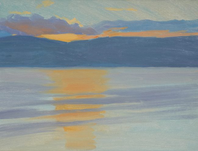Sunrise in Galaxidi – Oil on Canvas, 24×18.5cm, 2022