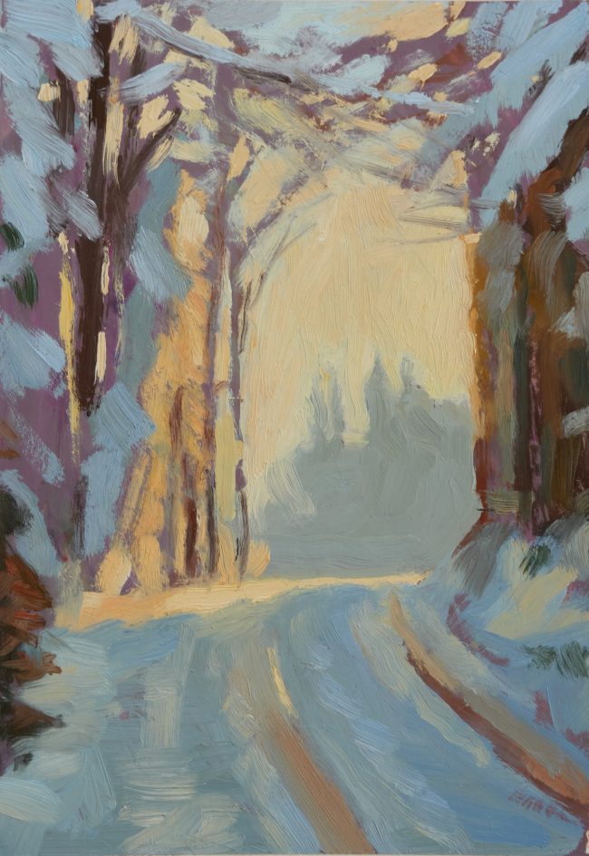 Waldweg – Oil on Paper, 21x15cm, 2022