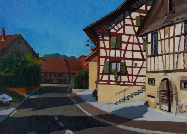Krone Oberneunforn – Oil on Panel, 35x25cm, 2023