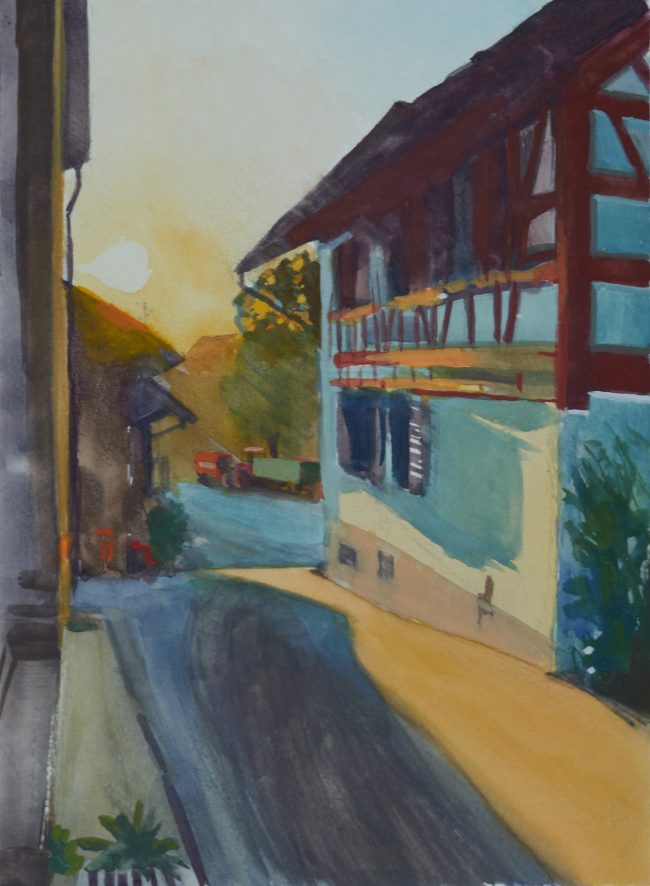 Wilen bei Neunforn – Gouache on Paper, 32x24cm, 2023