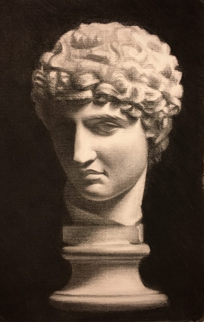 Apollo, Charcoal on Paper